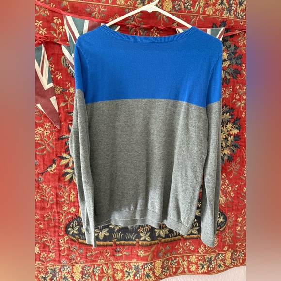 Talbots Blue and Gray Penguin Crewneck Sweater - Picture 2 of 7